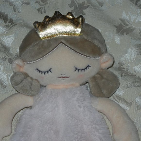 Demdaco Big Waves Mermaid Crown Blankie Lovey Security Blanket Plush - Picture 2 of 3